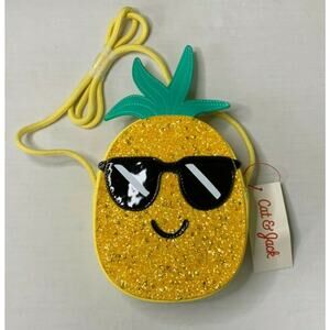 Cat & Jack Pineapple Girls Novelty Crossbody Zipper Close Purse/Handbag NWT